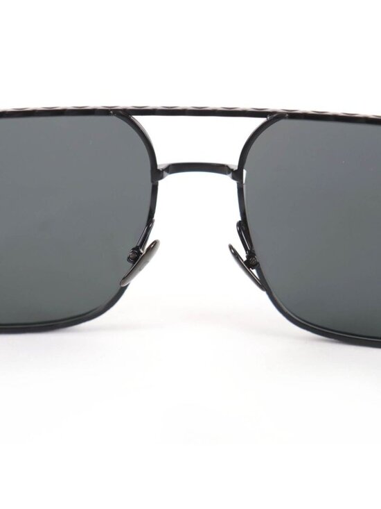 Chanel Pilot Sunglasses Logo Quilted Two Bridge Black